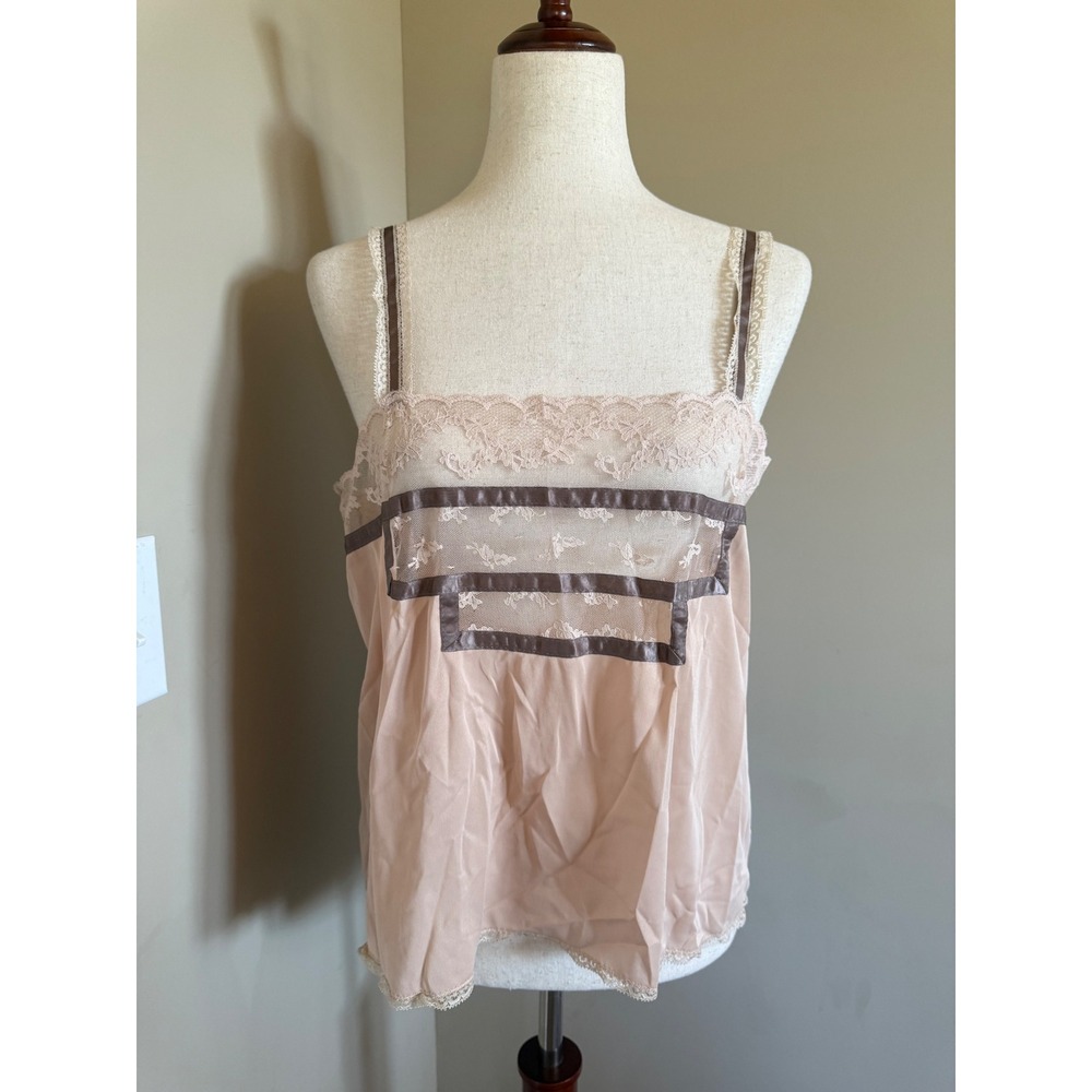Vintage Formfit Rogers Lace Trim Cami Top Size 16-18 Light Academia